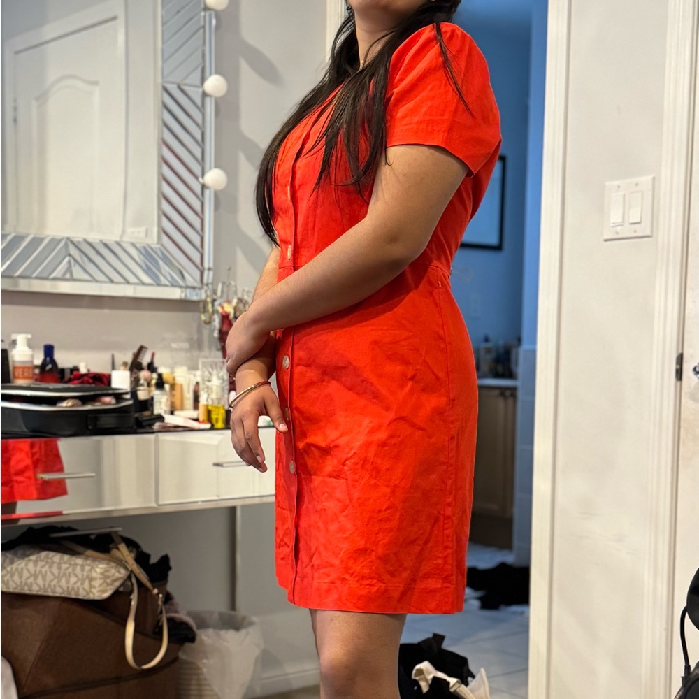 Red Button-Down Dress - Picture 3 of 3